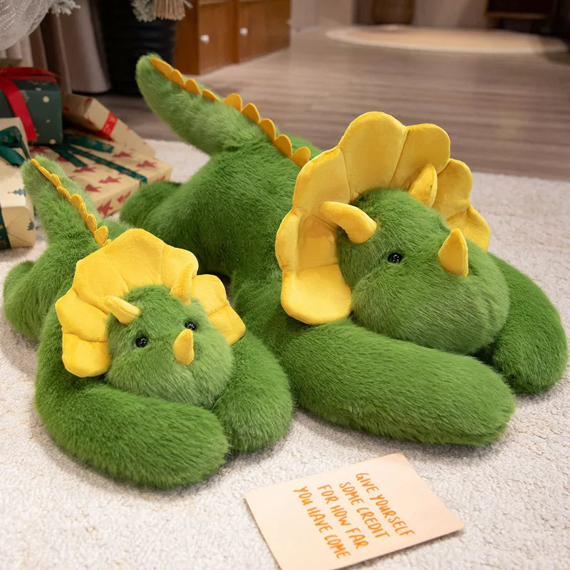 45/65cm Long-Armed Weighted Stuffed Toy Soft Plush Pillow Triceratops Dinosaur Gift for Boys and Girls Plush Cuddle Pillow