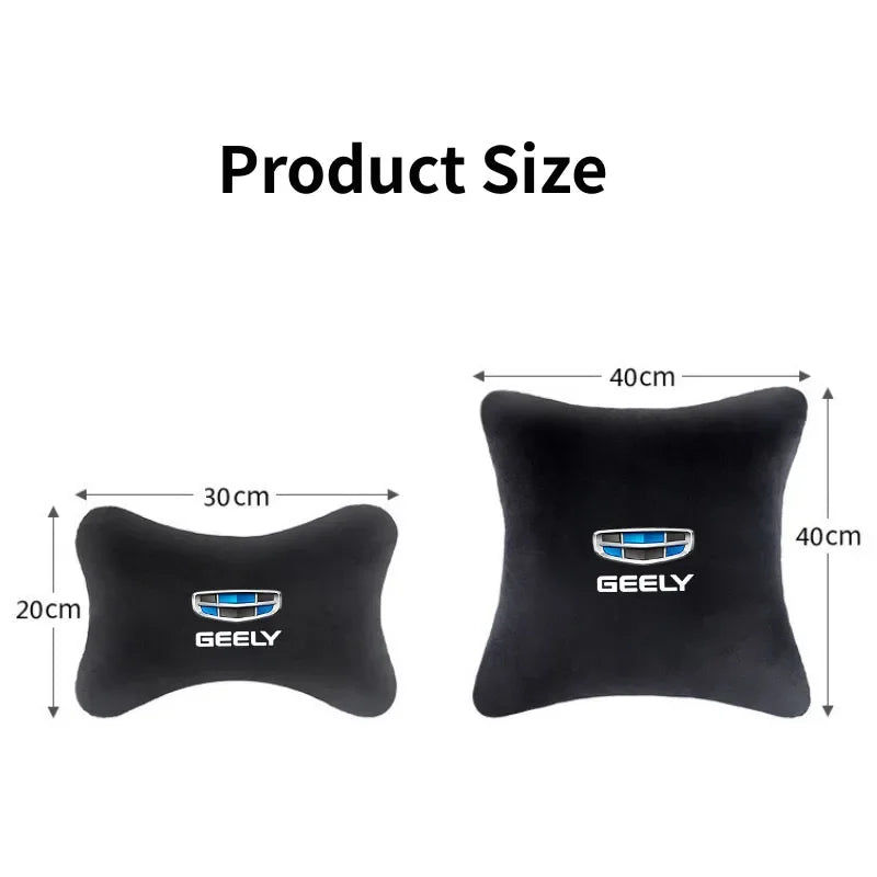 Soft Artificial Plush Car Headrest Neck Pillow for Geely Coolray X6 X7 EX7 2024 Geometry C Emgrand UV GT GC9 Lumbar Cushion